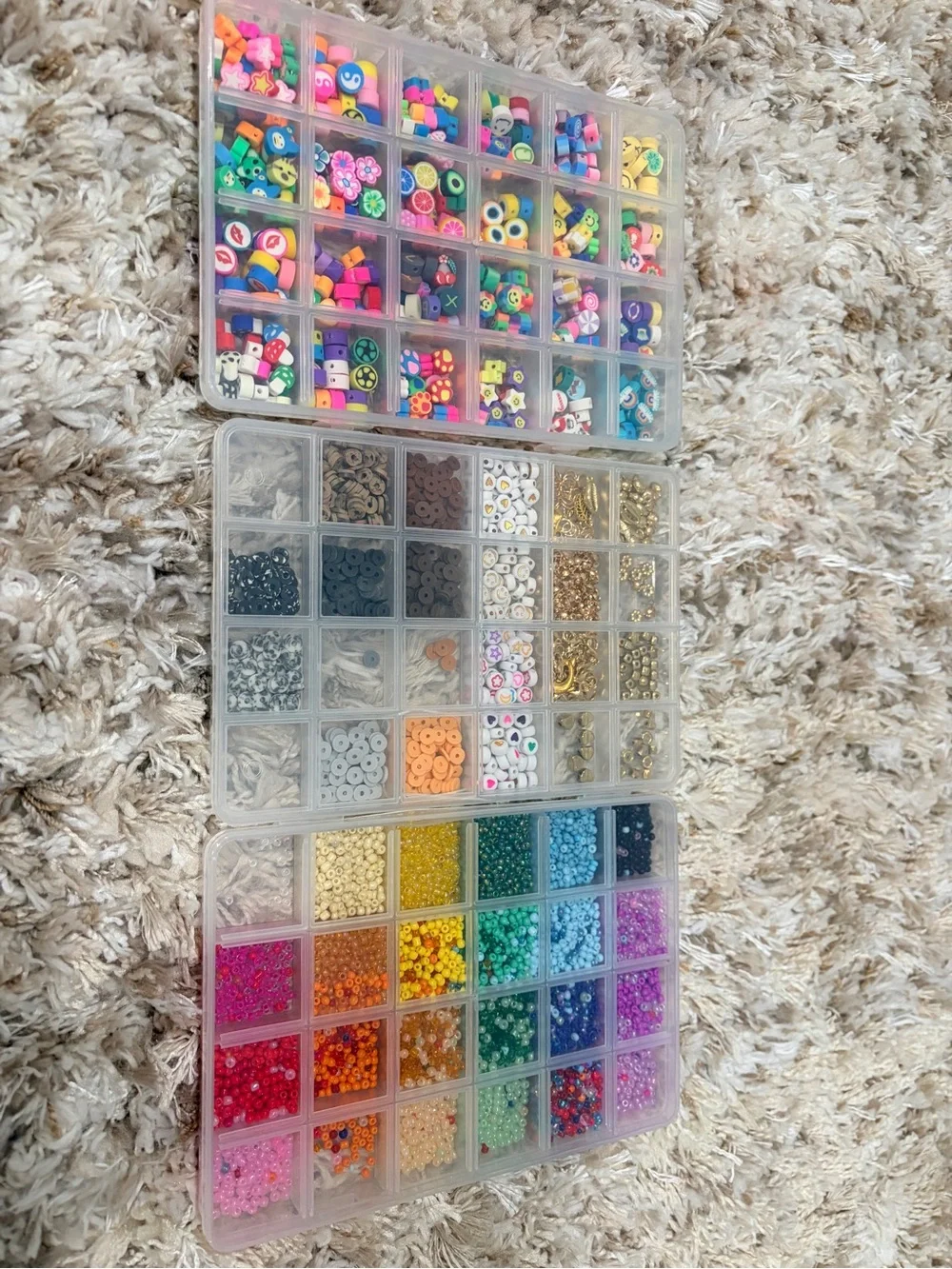Multi-Color Bead and Charm Storage Organizer Box